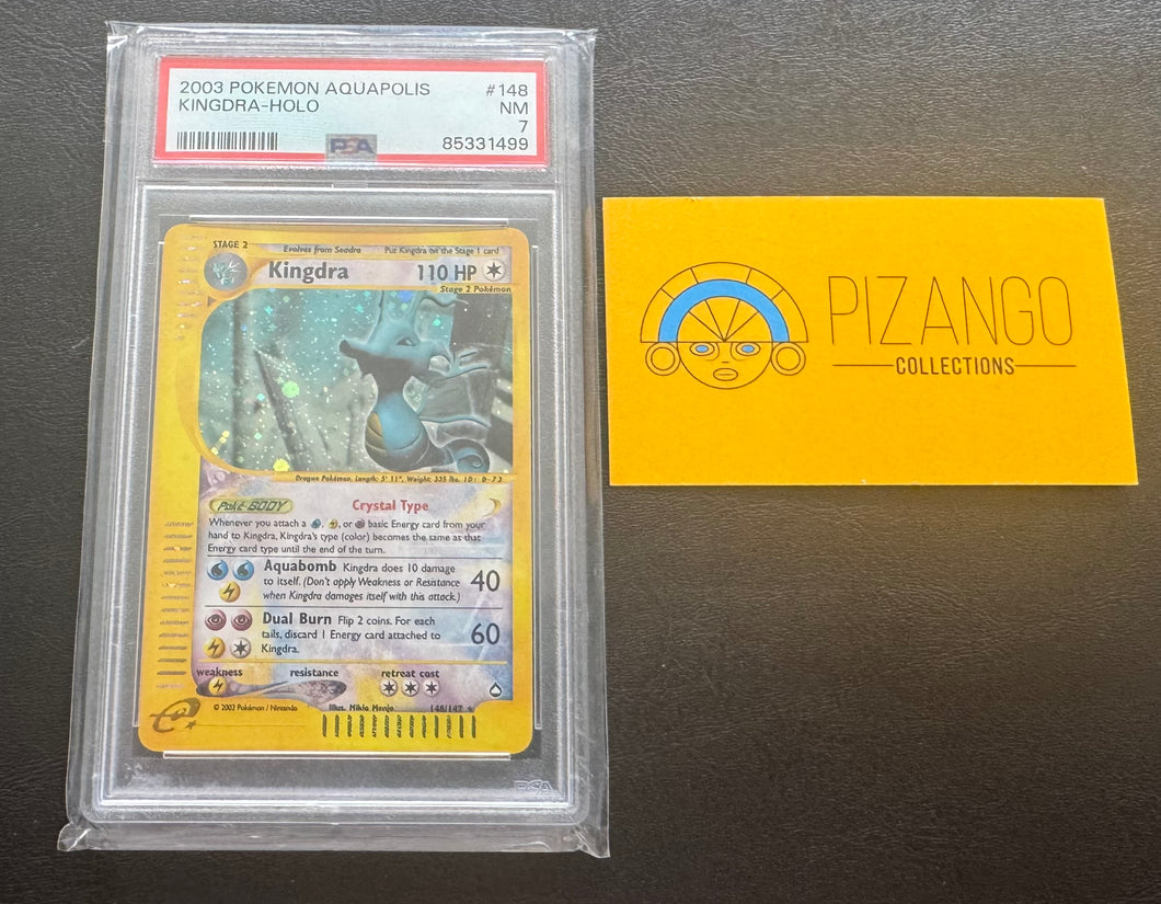 Kingdra 148/147 Aquapolis Crystal Holo Rare Pokemon Card PSA 7