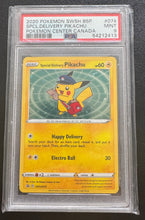 Load image into Gallery viewer, Special Delivery Pikachu SWSH074 Pokemon Center Canada Black Star Promo PSA 9
