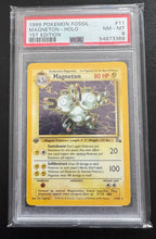 Load image into Gallery viewer, Magneton 1st Edition Fossil 11/62 Holo PSA 8
